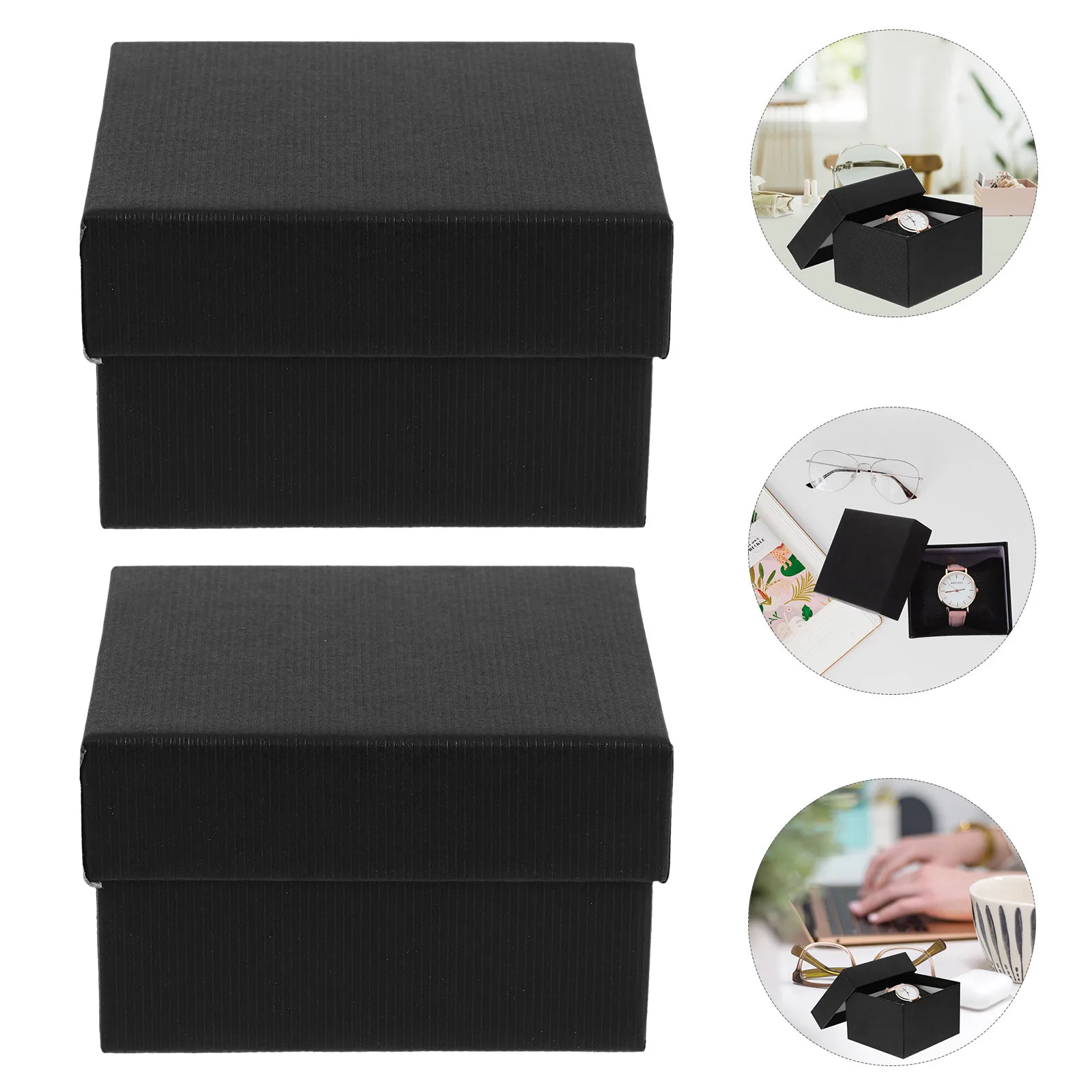 

5 pcs Pillow Gift Box Black Paper Watch Case Shock-Absorbent Cushion For Jewelry Bracelet Storage Display Box Holder Gift Case