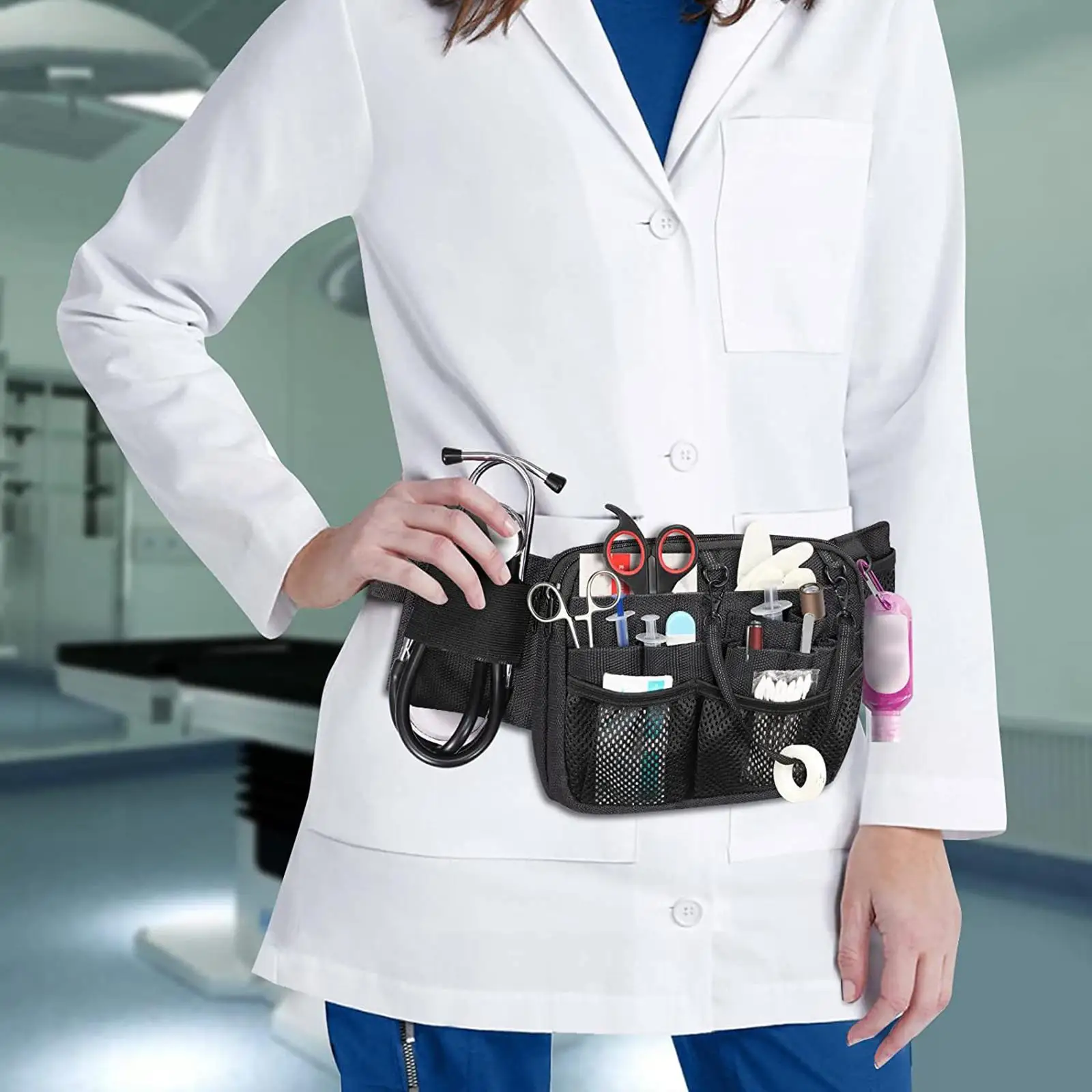 Nurse Fanny Pack Stethoscopes Durable Emergency Supplies Medical Gear Pocket Multiple Pockets Nurse Tool Waist Bag Vet Nurse