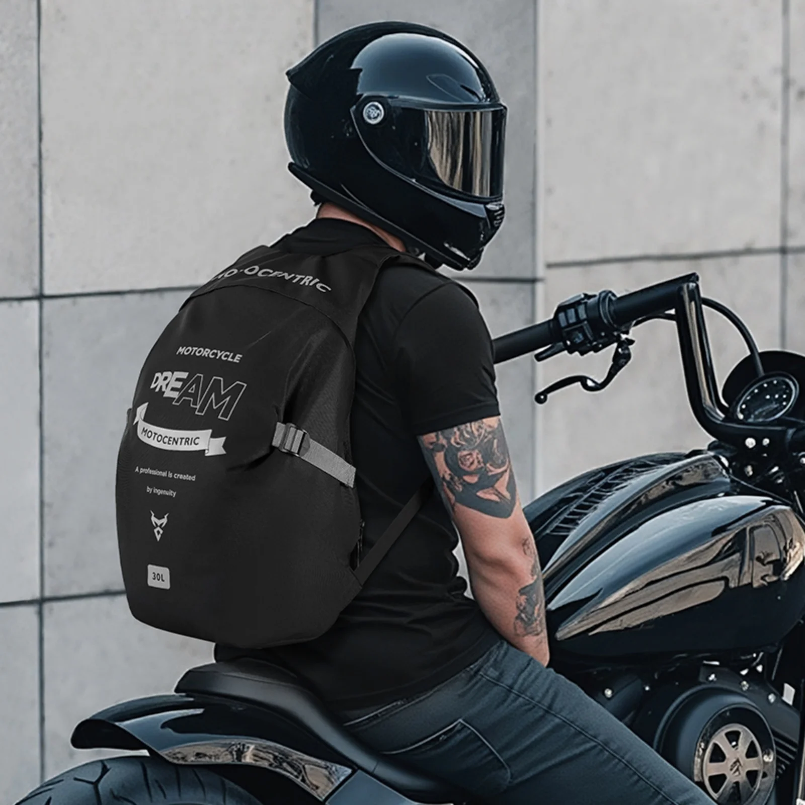 MOTOCENTRIC Motorcycle Backpack Waterproof Large Capacity Sports Motorbike Riding Helmet Bag Moto Biker Touring Backpack