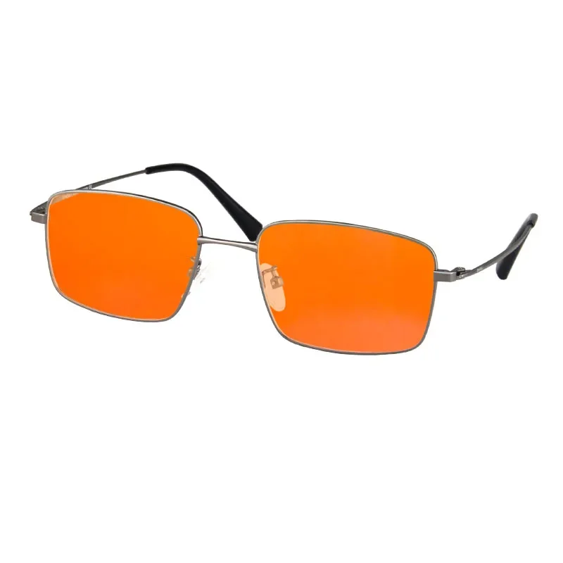Blaulichtbrille für Herren, orangefarbene Linse, rote Linse, klare Linse, Metallbrille, Blaulichtschutz, blaues Licht blockierende Brille für Männer – Detail 11