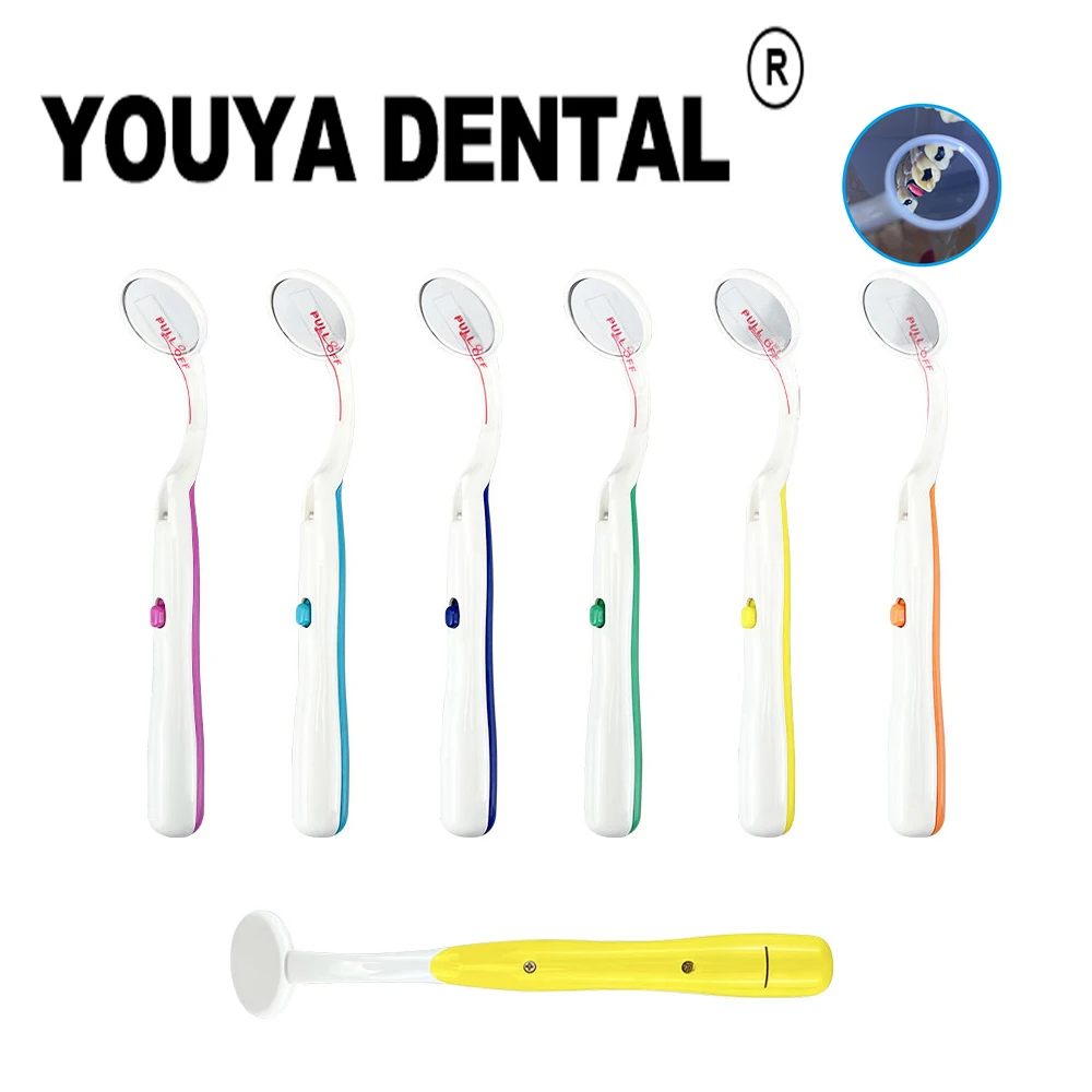 

Dental Mouth Mirror With Led Light Inspect Instrument Checking Mirror Dentist Oral Super Bright Anti-fog Mouth Mirrors