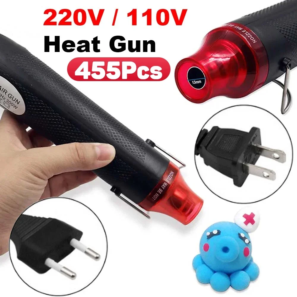 AC220V 300W Hot Air Gun 200℃ Adjustable Speed Heat EU Plug DIY Hand Tools For Soft Ceramic Heat Shrink Tubing