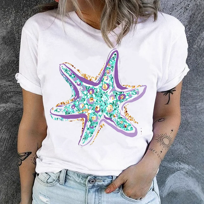 Animal Flowers Tee Animal Flower Sexy Student New Foreign Style Show White Tshort Sleeve Girl T Shirts Summer polyester fabric