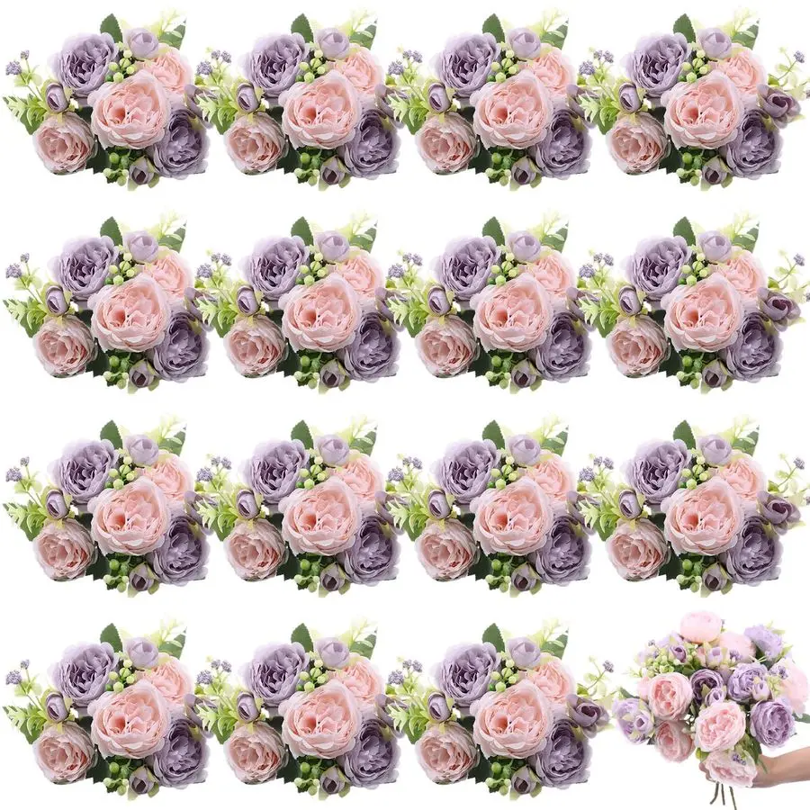 

Bundles Artificial Peonies Silk Peonies Faux Flower Bouquet Fake Peony Flower Arrangements Table Centerpieces for Vase Wedding P