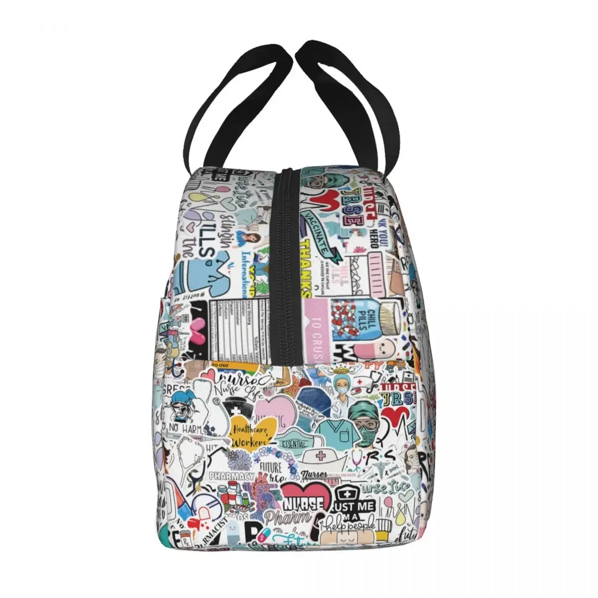 Sac à lunch réutilisable pour infirmière de dessin animé, glacière chaude, boîte fourre-tout isotherme thermique, sacs de nourriture pour pique-nique scolaire, femmes et enfants