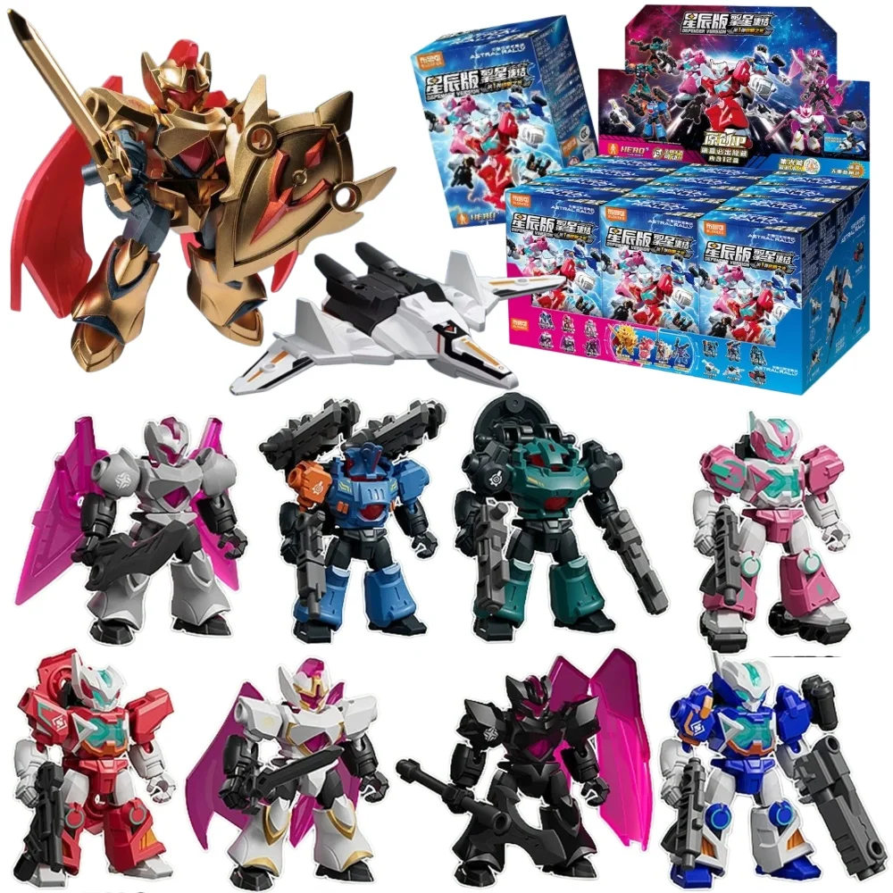 Blokees Astral Rally Defender Hero 5 Figurine Robot Articulé Lumineux en Blocs de Construction Mecha Boîte Mystère Jouet Cadeau pour les Fans