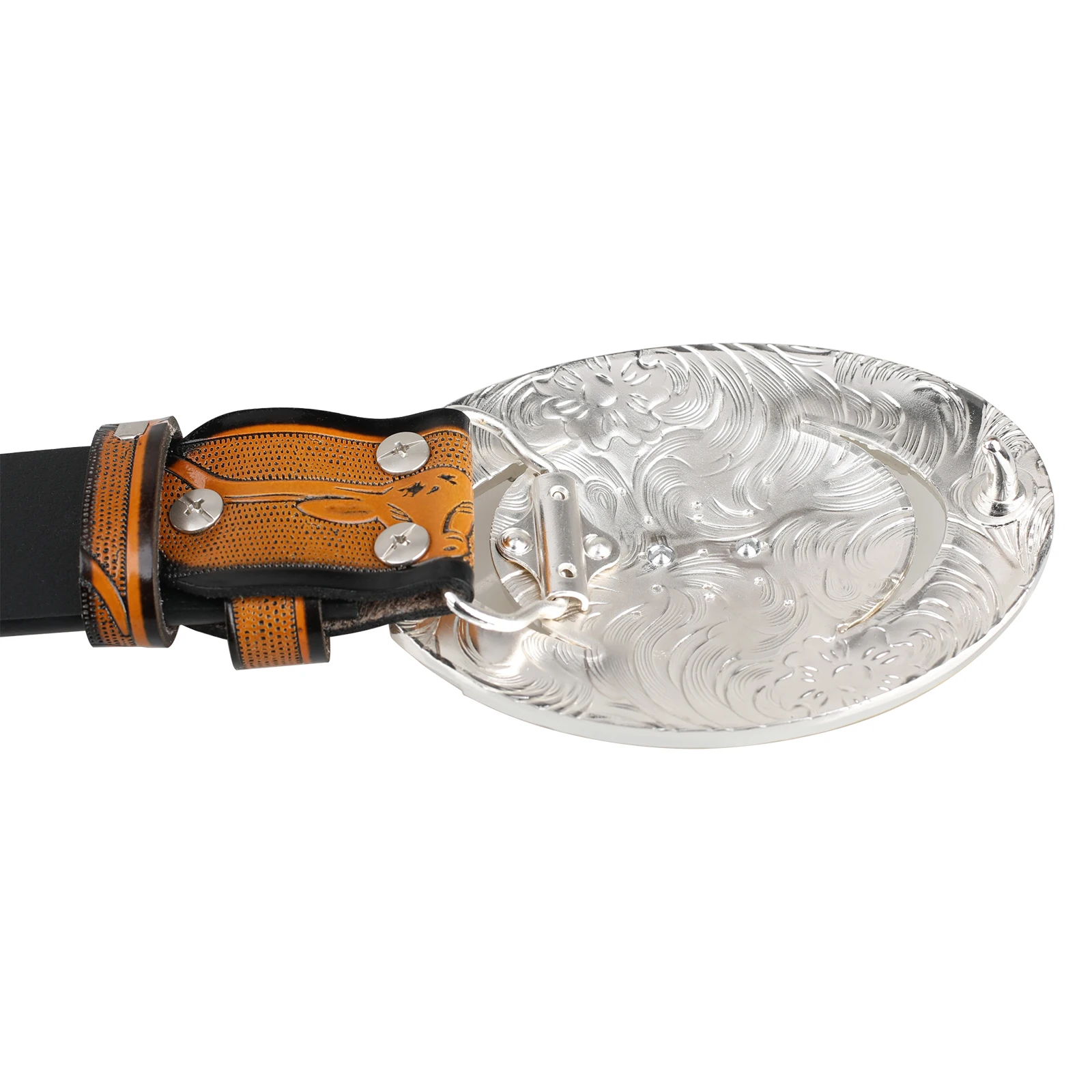 Big Bull Head Buckle Embossed Belt