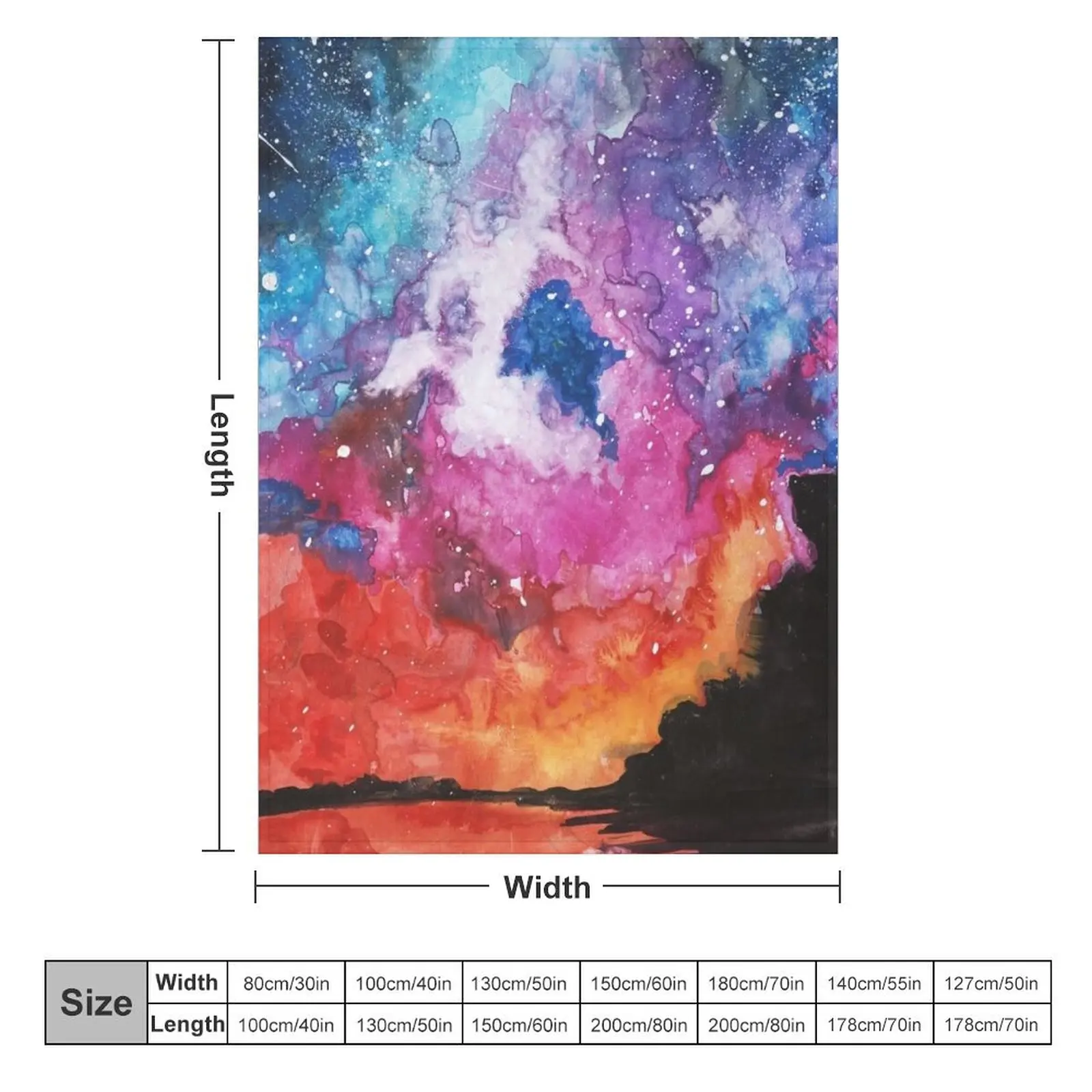 Night Sky - Colour Burst Galaxy Art Throw Blanket For Decorative Sofa valentine gift ideas Luxury Brand Soft Plaid Blankets