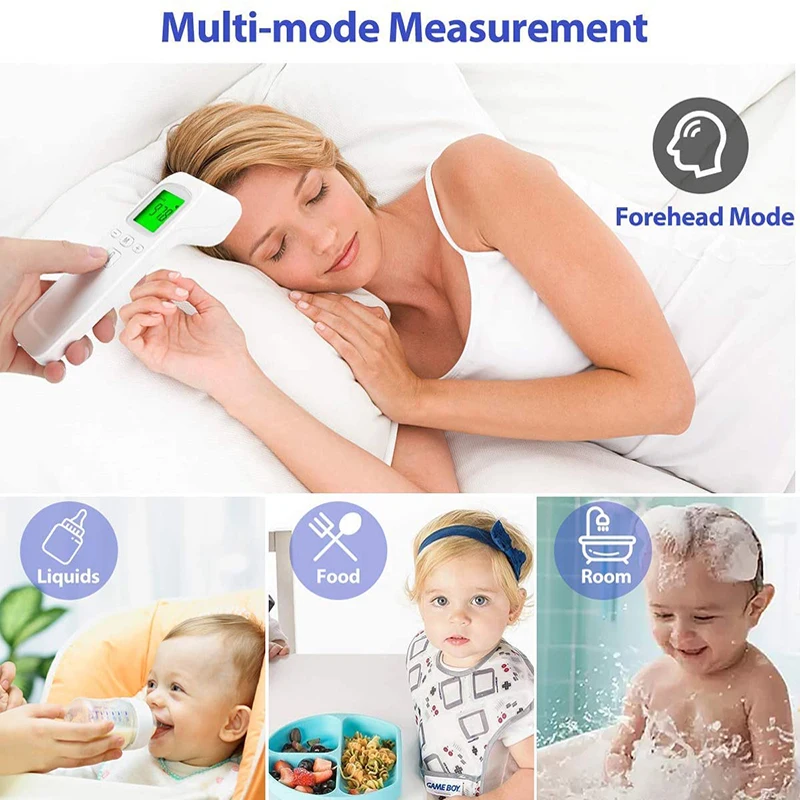 2-in-1 Household Infrared Forehead Temperature Gun Electronic Thermometer + Accurate Finger Clip Type Pulse Oximetry Oximeter