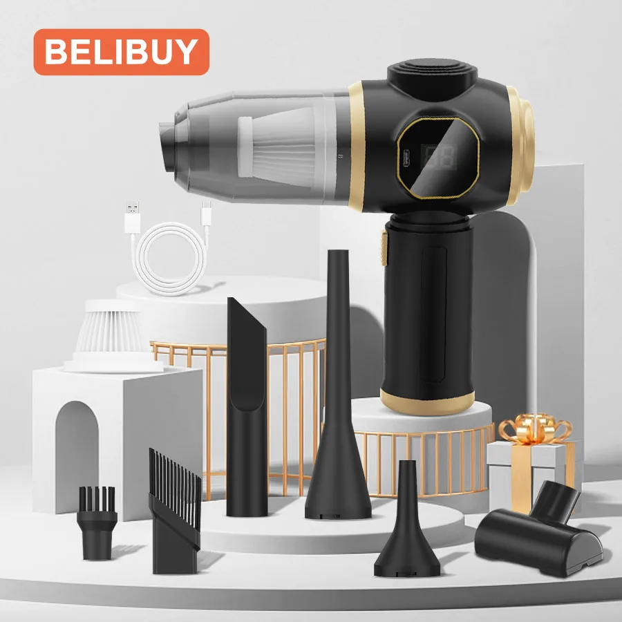 BELIBUY Vacuum Cleaner Home Appliance Car Vacuum Cleaner Wireless Handheld 2in 1 Portable 15000PA Strong Suction Cleaner Vacuum