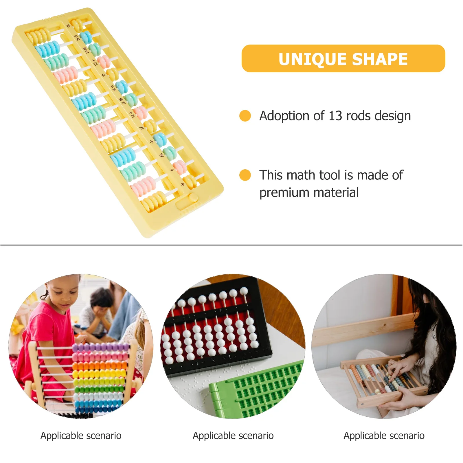 

13 Rods Kids Math Counting Frame Chinese Style Educational Arithmetic Tool Brain Developing School Learning Supply Plastic
