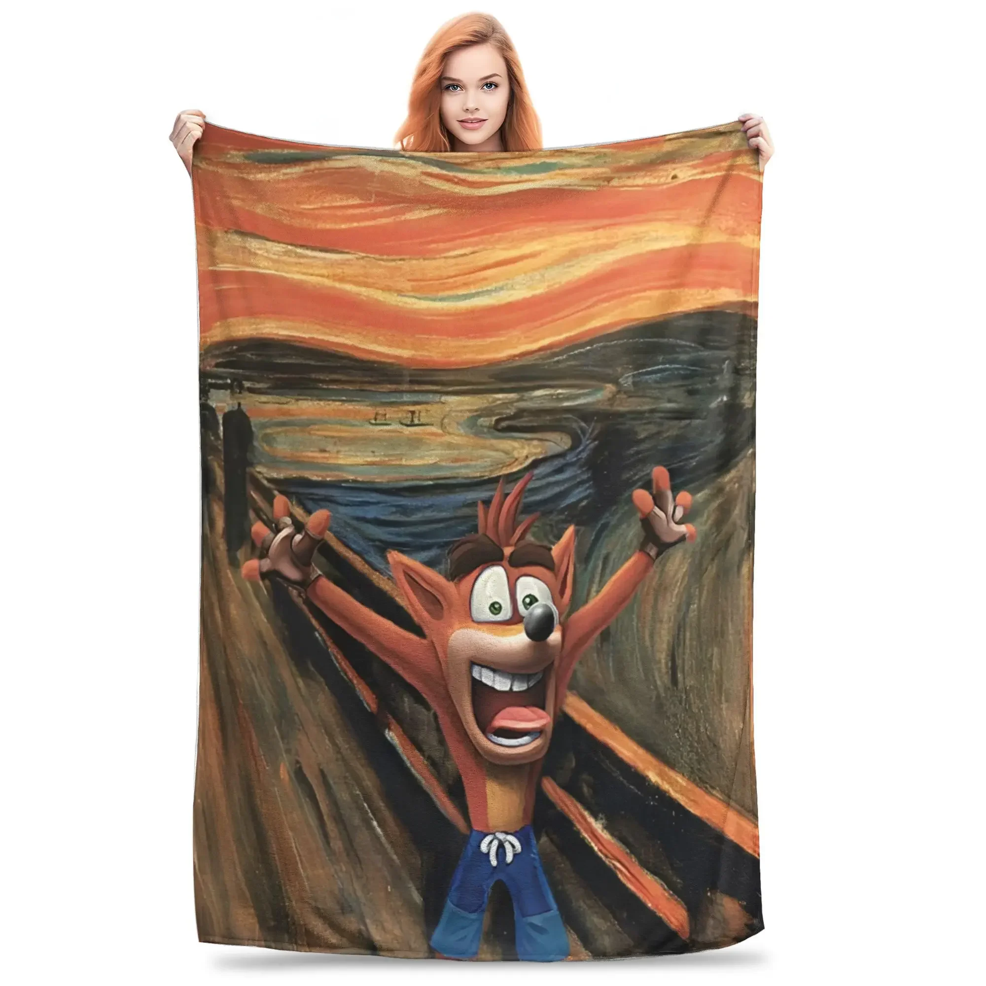 

Мультяшное одеяло Crash Bandicoot, несколько размеров, уютное и легкое, для дивана, кровати