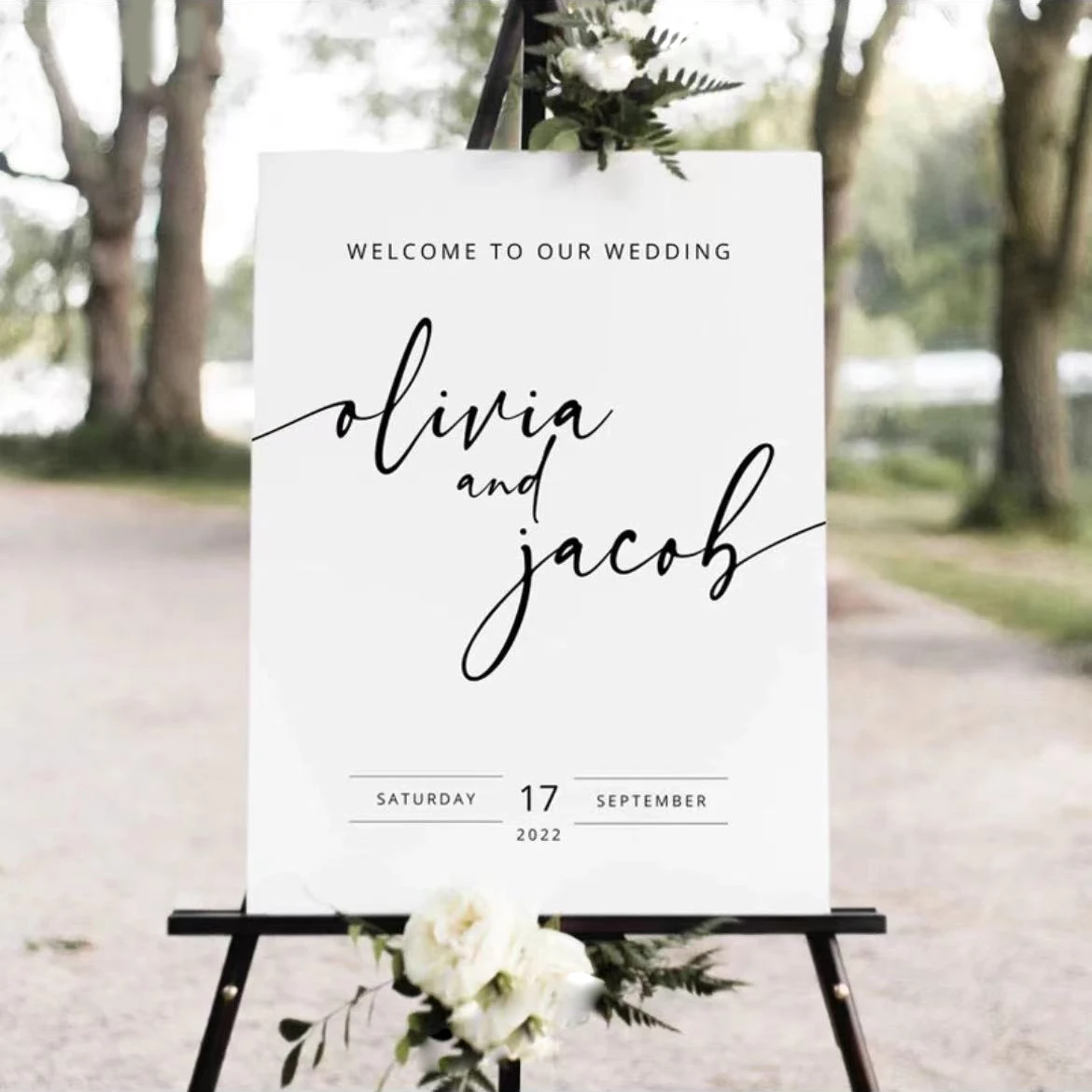 

Wedding Decoration Welcome Sign Stickers Vinyl Decal Custom Name & Date Wall Stickers for Mirror Party Decor