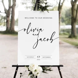 Wedding Decoration Welcome Sign Stickers Vinyl Decal Custom Name & Date Wall Stickers for Mirror Party Decor