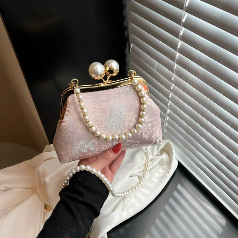 

Новые модные сумки с ручками сверху с бусинами, универсальные темпераментные сумки с вышивкой, лидер продаж 2025, сумки для женщин, роскошная сумка через плечо