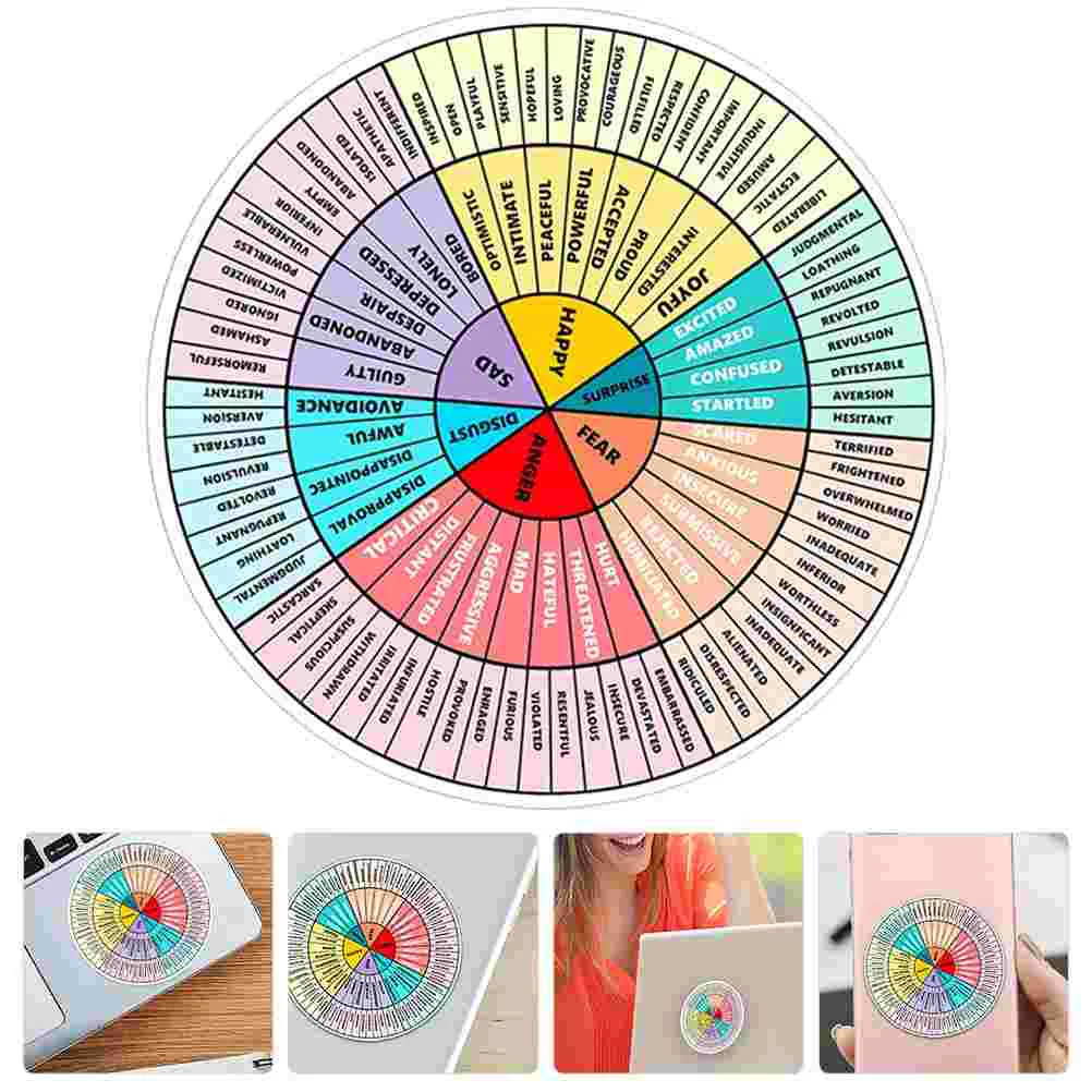 Emotion Wheel Sticker Freezer Door Tots Toys Color Emotions Feeling Pvc Rubber Soft Magnetic Chart Laptop Feelings Office