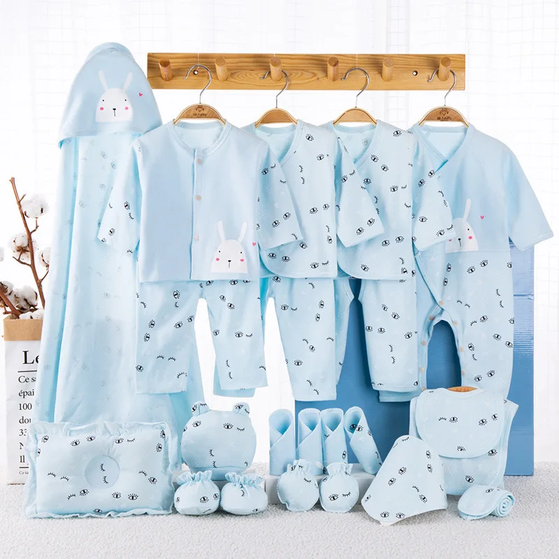 22 Pieces Newborn Baby Girl Boy Clothes Baby Outfits Pants Bodysuits Gifts Set Layette Set 0-6 Months(NO BOX PACKAGE))