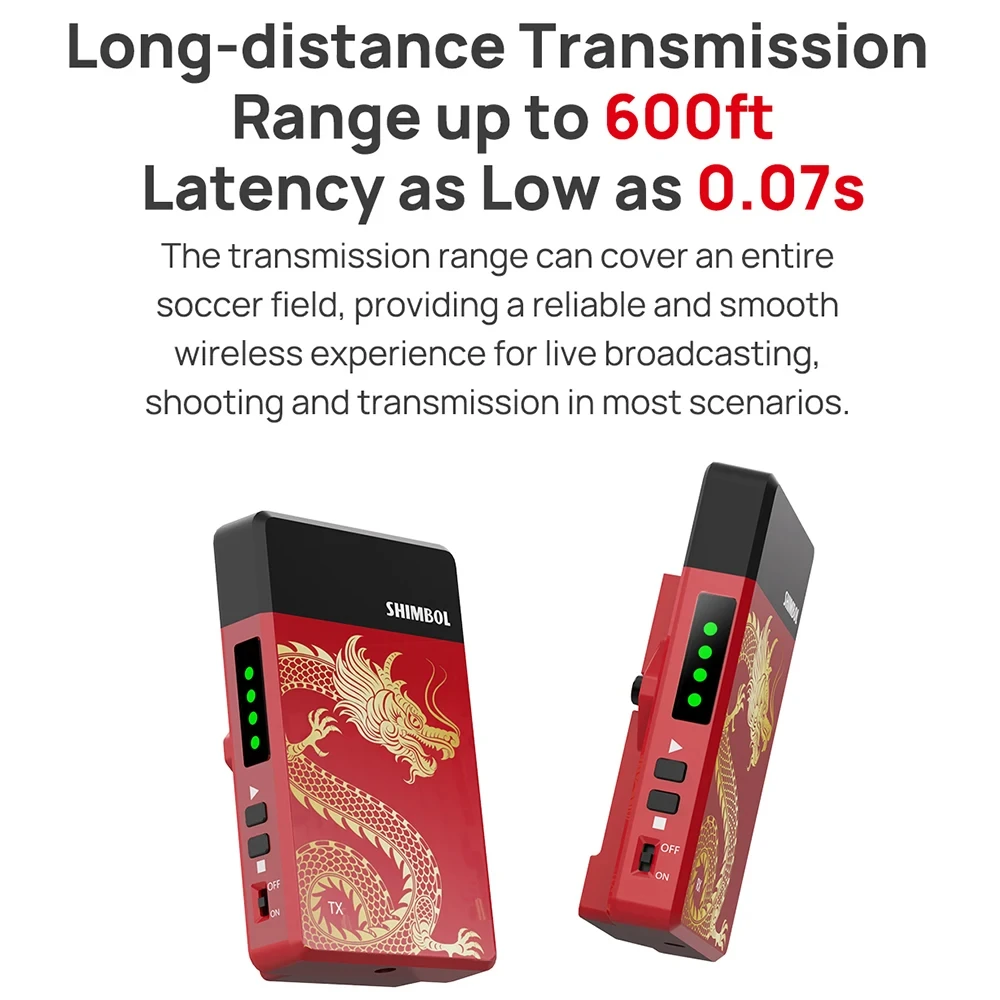SHIMBOL-TPミニプロフェッショナルワイヤレスビデオ伝送システム,0.07フィート,アルミニウム,航空,秒,最大1080p60をサポート