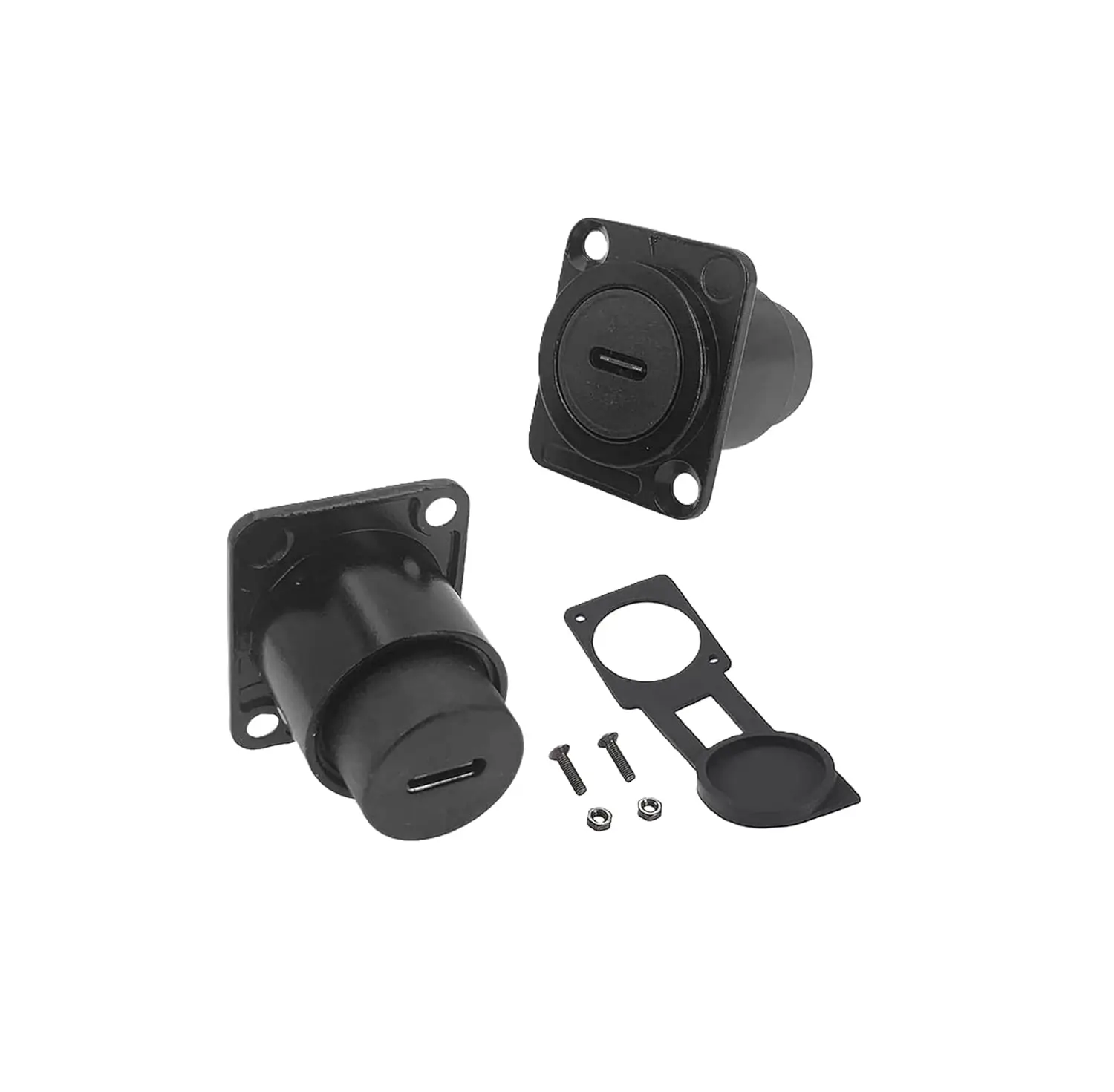 Alvins USB C 3.1 Type-C Panel Mount Coupler Waterproof Connector Socket, D-Type Module USB C Pass Through Connector, Female