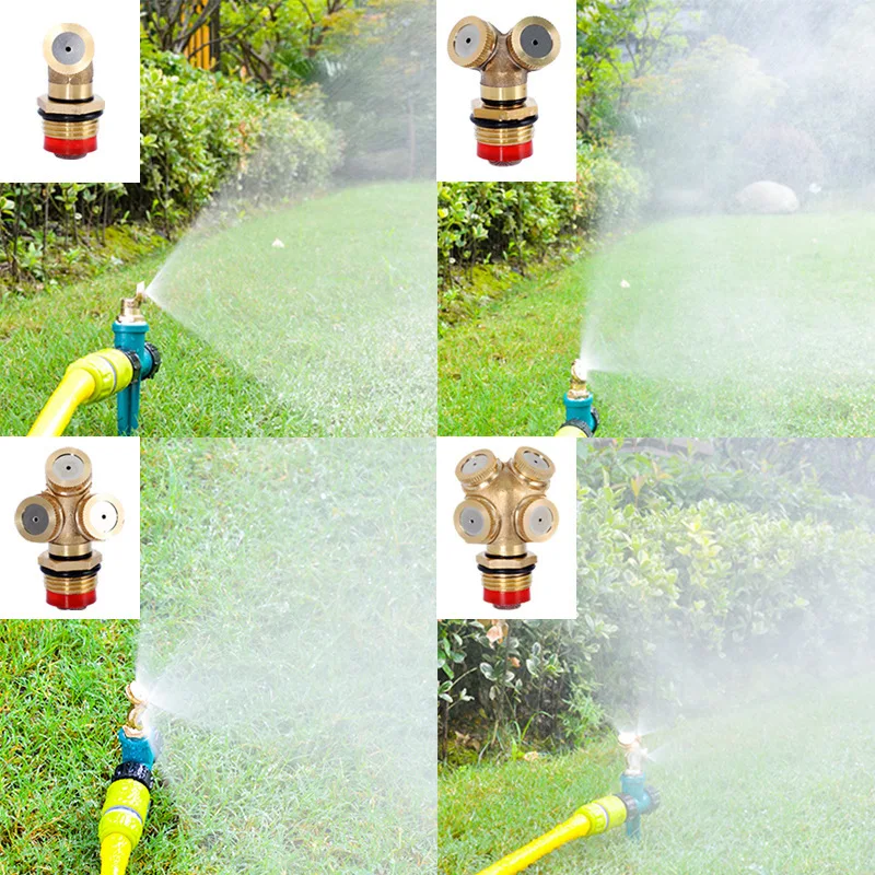 1pcs  Copper bullet atomizing nozzle 4 points adjustable site dust spray nozzle irrigation watering Garden