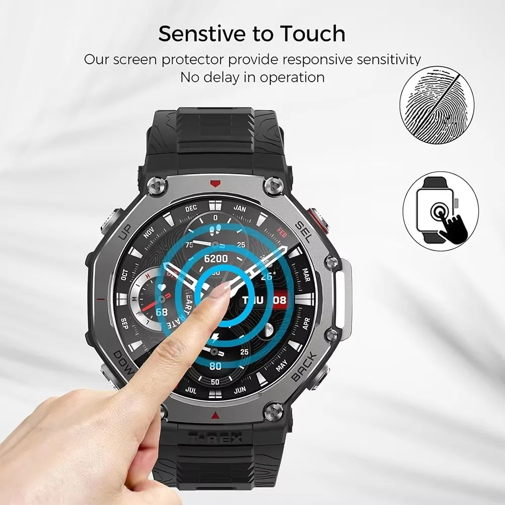 HD Tempered Film For Amazfit T-rex3 Clear Screen Protector Cover For Amazfit GTR4 GTR47mm Protective Film Replaceable Accessory