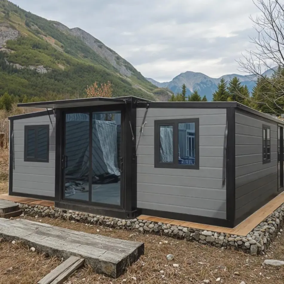 Beste erweiterbare Behälter mit Stahlstruktur, 20 Fuß, 40 Fuß, 3 Schlafzimmer, luxuriöser, zusammenklappbarer Erweiterungsbehälter für Zuhause