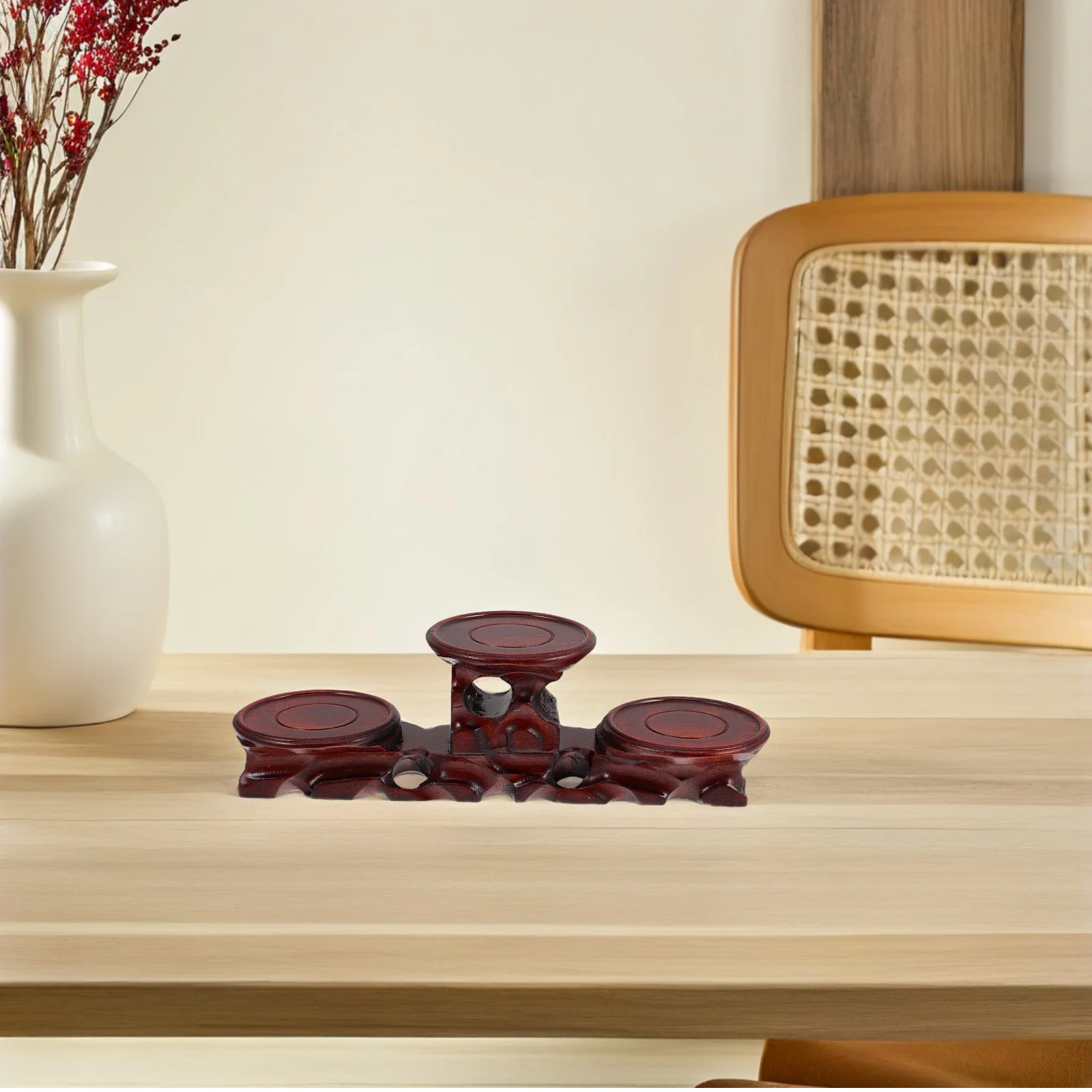 

Деревянное основание, круглая подставка для чайников, камней, дисплей, твердый декоративный держатель, минималистичный дизайн для дома