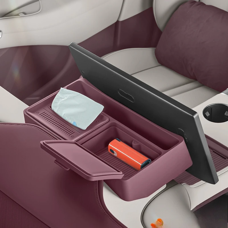 

Console Navigation Screen Back Storage Box Silicone Tissue Box Auto Organzier For Xiaomi YU7 SU7 2025 2026 Tidying Accessories