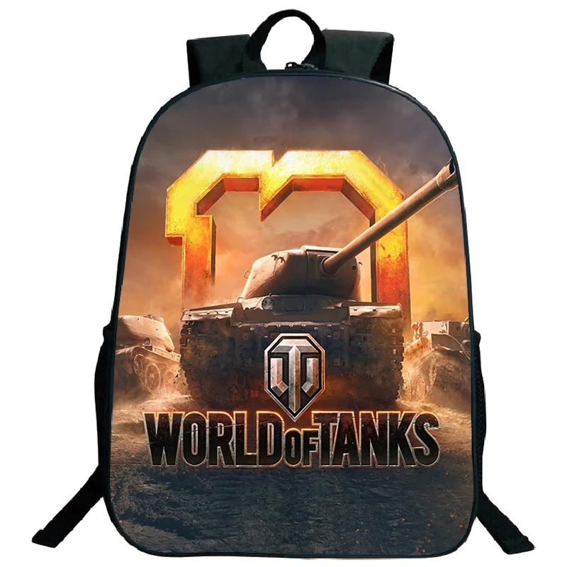 World of Tanks Backpack 16 Inch 3D Game Anime War Thunder School Bags War Tanks Backpacks for School Teenager Boys Large Bookbag