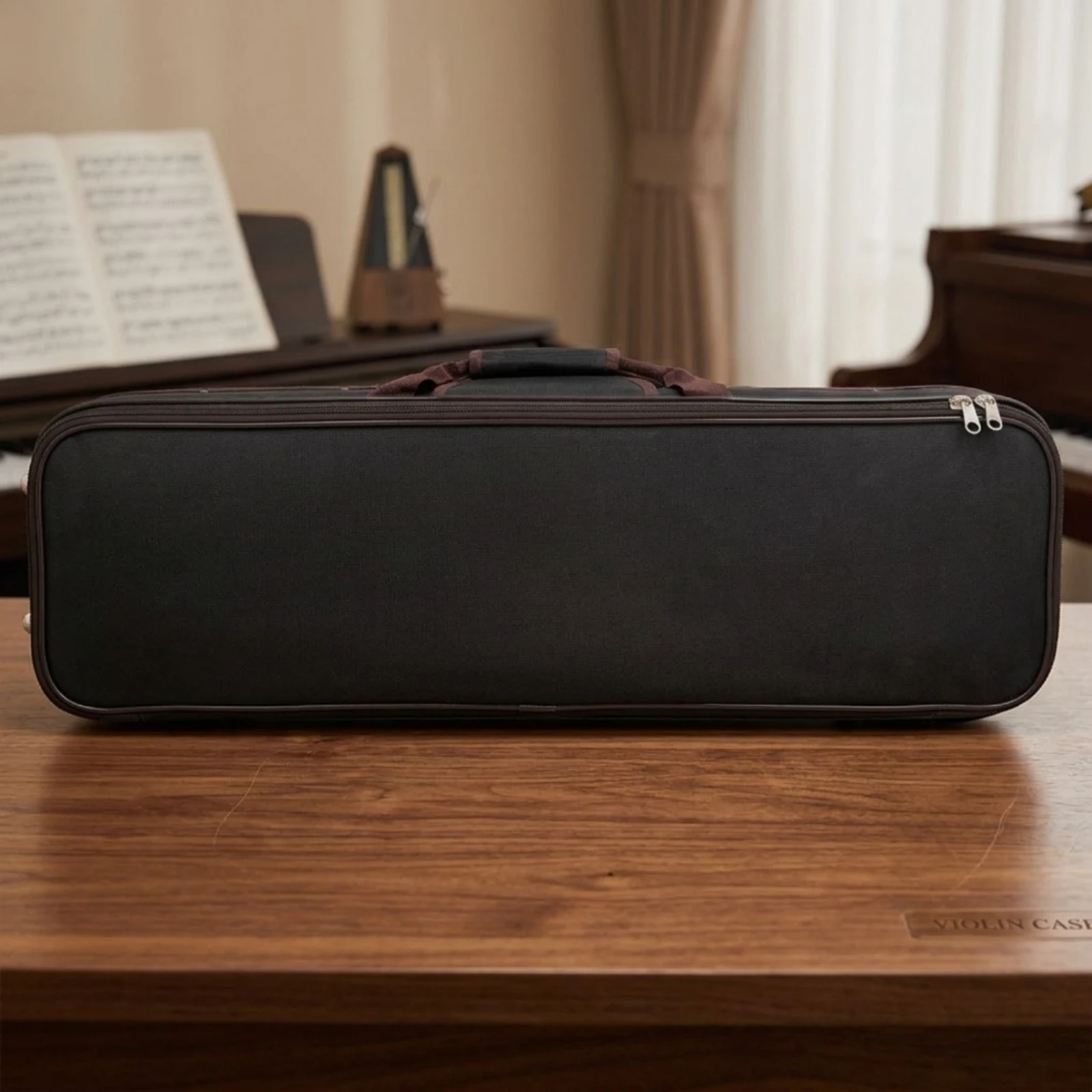 Violin Case with Hygrometer Shockproof Rectangular Violin Case Long-Lasting Easy to Carry for Violinists, Travel, Rehearsal