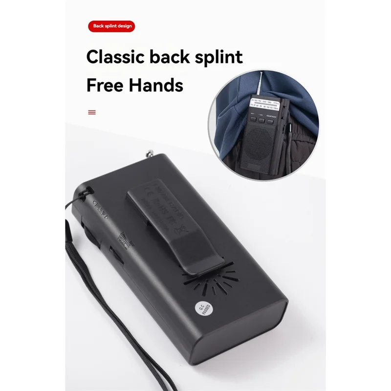 Ingenious-Mini Pocket FM AM Radio Portable Rechargeable Radios With LED Flashlight Support 3.5Mm Headphone TF Card