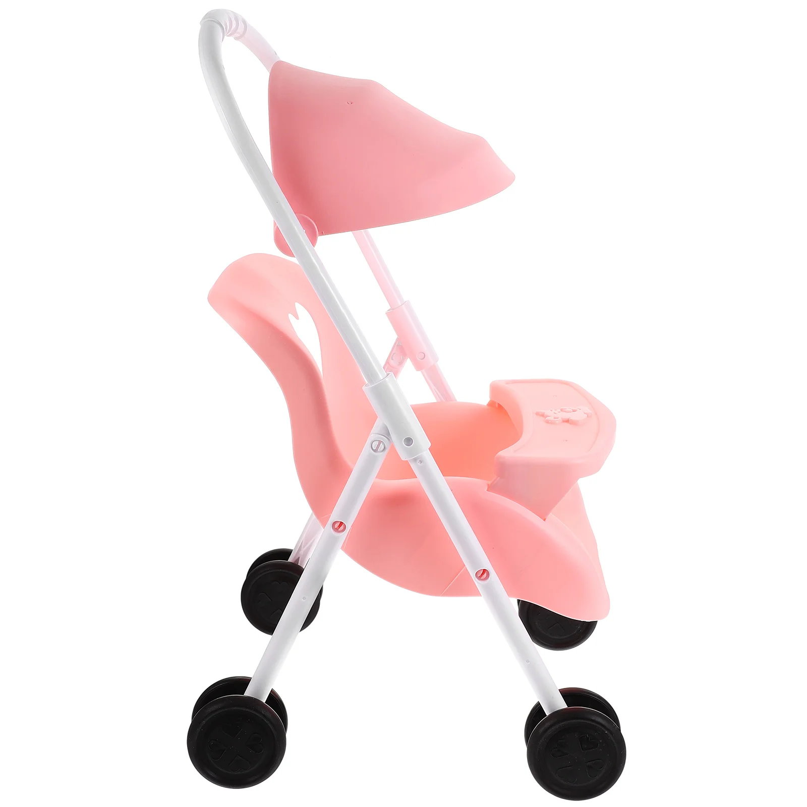 Strollers Play Game House Accessories Mini Pink Carriage Toy Movable Model Baby