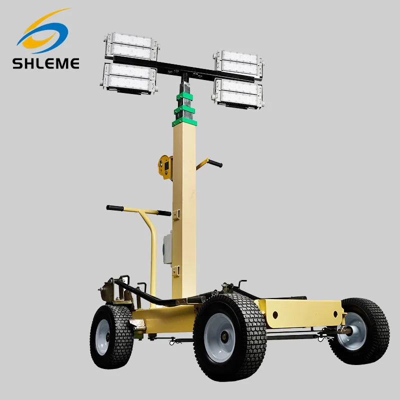 Trolley Light Tower Industrial Mobile Powerful Output of 4 Led Lamps Lighting Tower