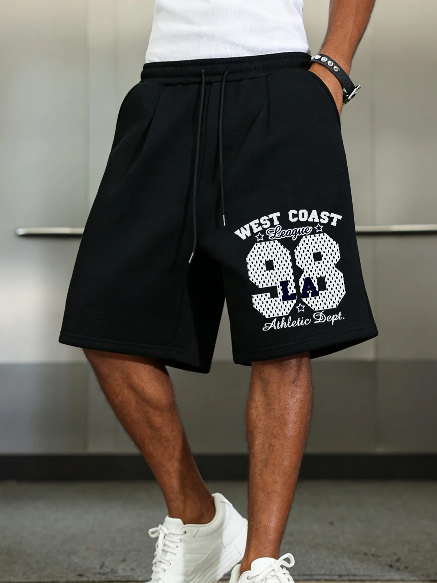 

Мужские шорты West Coast Athletic No.98: базовые, с высокой талией, широкие, до колена, летние, оверсайз, повседневные, с карманами