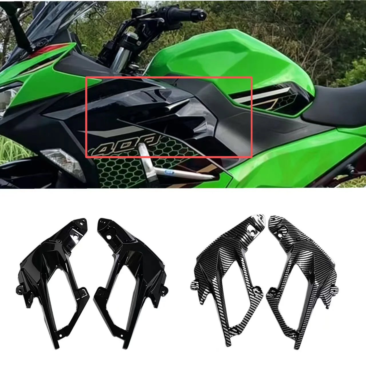 For Ninja 400 Ninja250 EX400 2018 2019 2020 2021 2022 2023 Front Upper Side Panel Cover Plate Side Panel Fairing Fuel Tank Plate