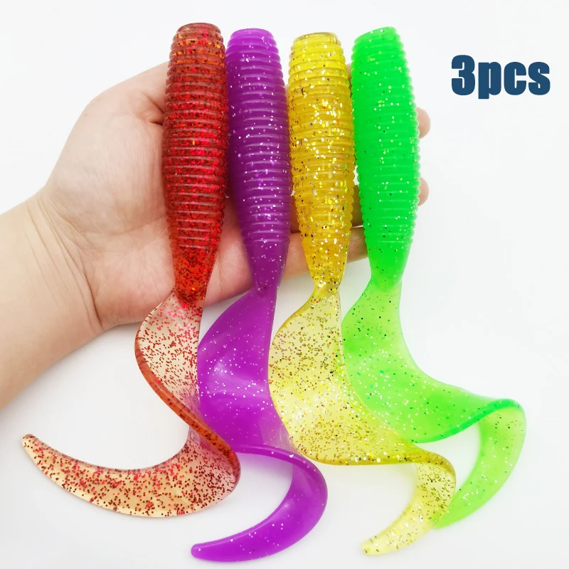 3 unidades iscas de pesca isca artificial macia 17,5 cm / 6,89 pol./52g equipamento de pesca macio