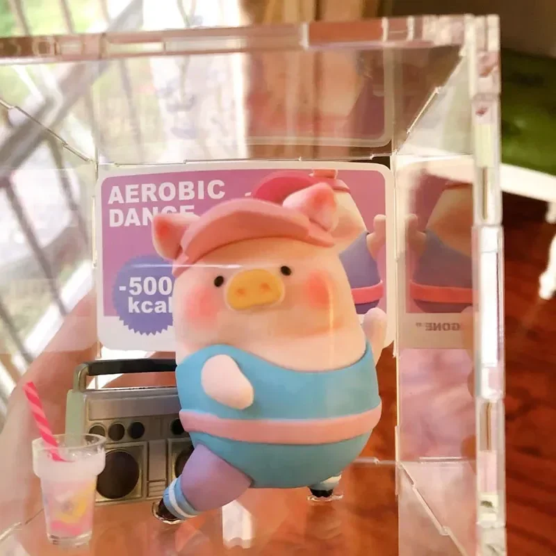 لولو ذا بيجي سلسلة نادي اللياقة البدنية صندوق أعمى لعبة لطيف لولو خنزير عمل الشكل جمع دمية ديكور الفتيات مفاجأة هدايا عيد الميلاد