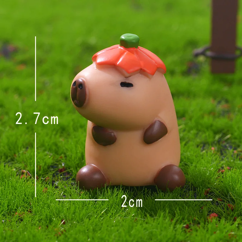 Figurines Capybara pour enfants, mini figurines, simulation d'animaux, beurre, cadeau d'anniversaire et de Noël, 7 pièces par ensemble