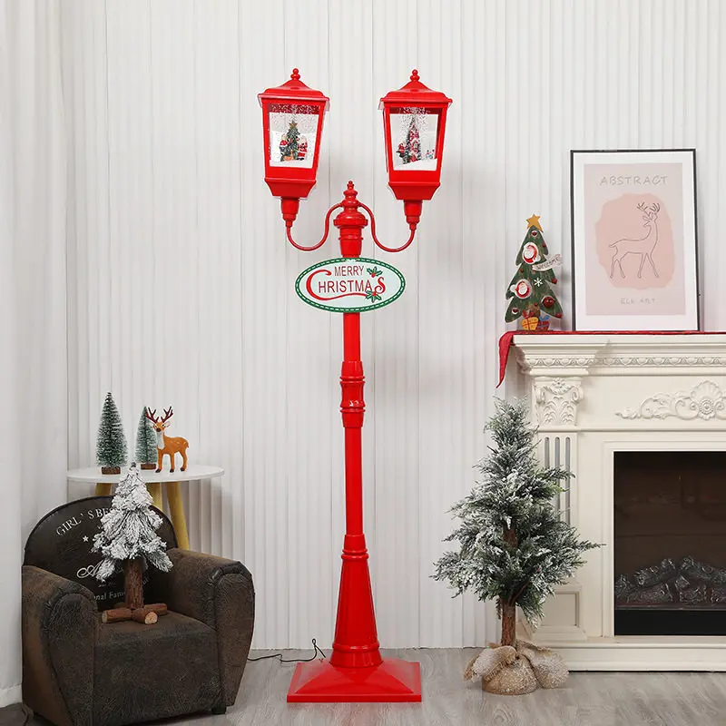 

Светодиодный музыкальный снежный фонарь, рождественское украшение, ветряной фонарь, подарок на день рождения с изображением Санта-Клауса, украшение для окна, отеля, уличный фонарь