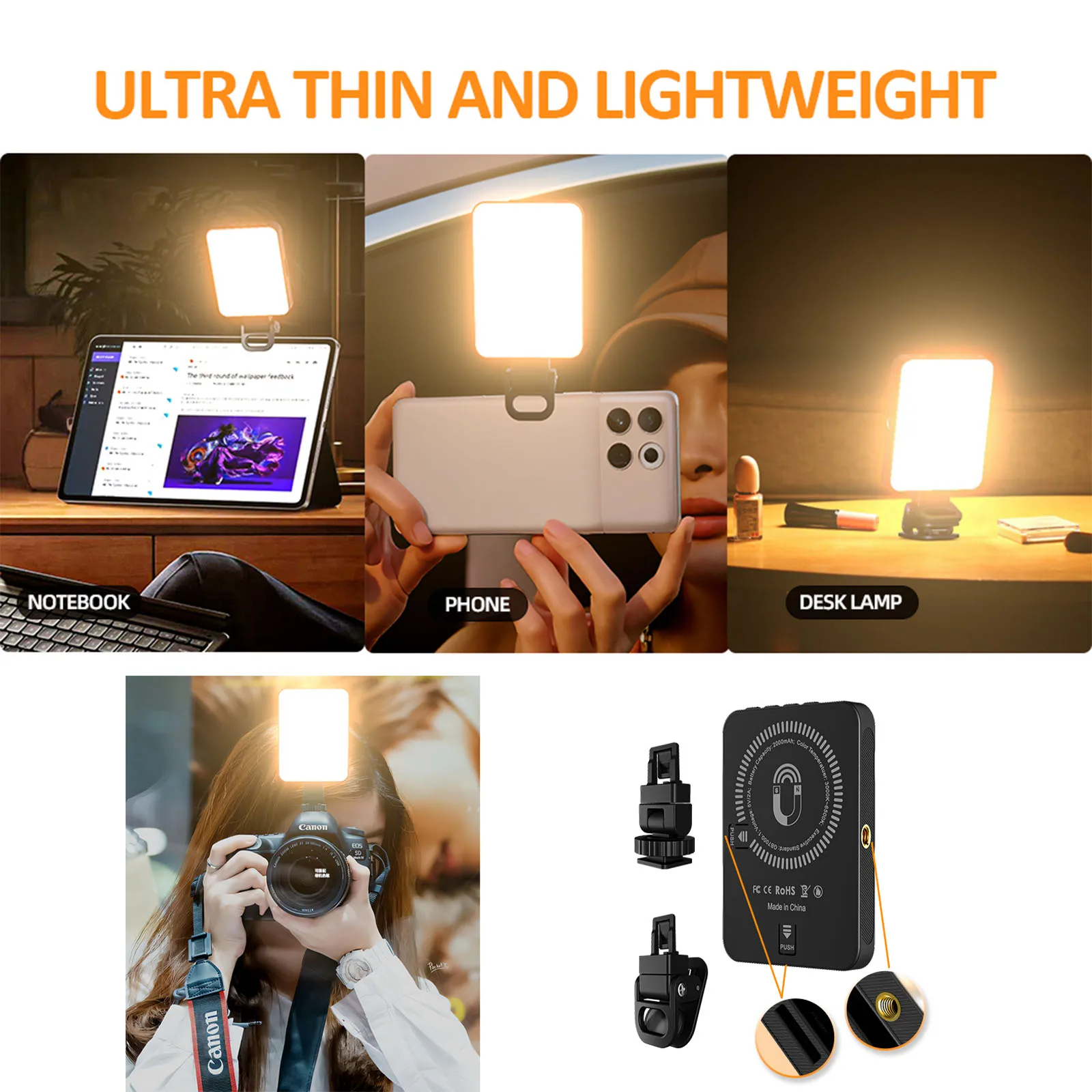 Luz LED magnética para Selfie, luz giratoria de 360 ° para vídeo, portátil, Magsafe, para Notebook, teléfono, 15, 14, 13, 12, cámara, 3000K-6500K