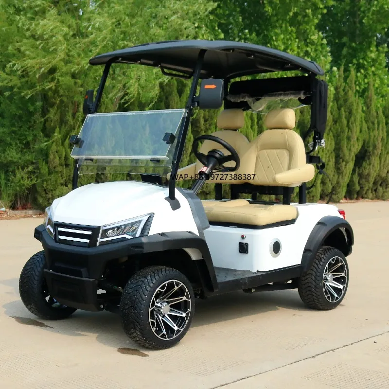2025 2 Seater Electric Golf Cart 4 Wheels CE ISO Certified Customizable Color 30-50Km/h