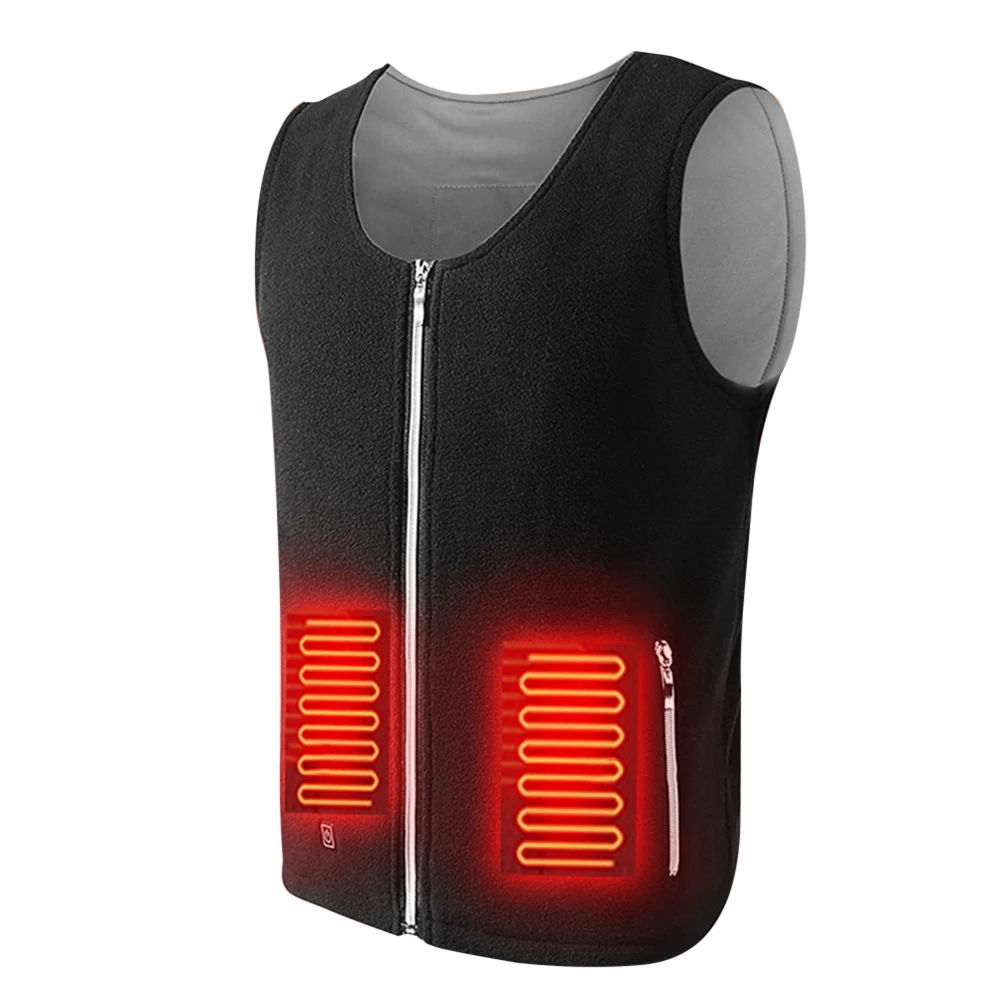 USB Smart Heated Vest 5 Temperature Levels Heated Waistcoat 5 Heating Zone Self Heating Jacket Coat for Outdoor Skiing Hiking