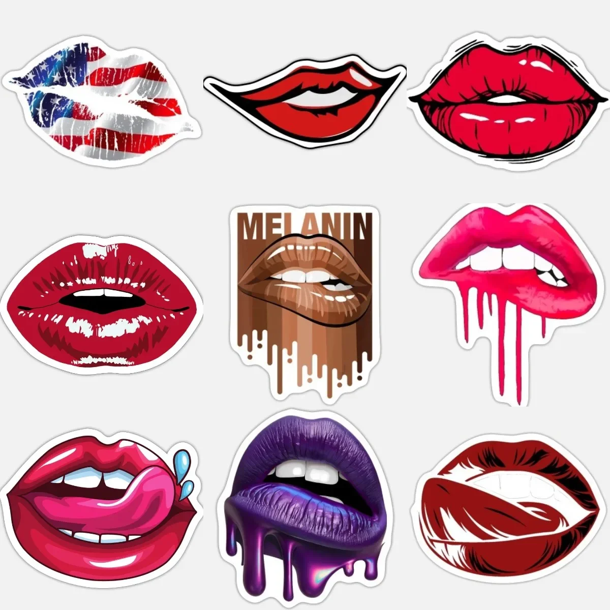 

Lips Kiss Creative Personalized PVC Sticker for Decorate Fridge Wall Car Van Truck Motorcycle Window Off-road Decal Accessories