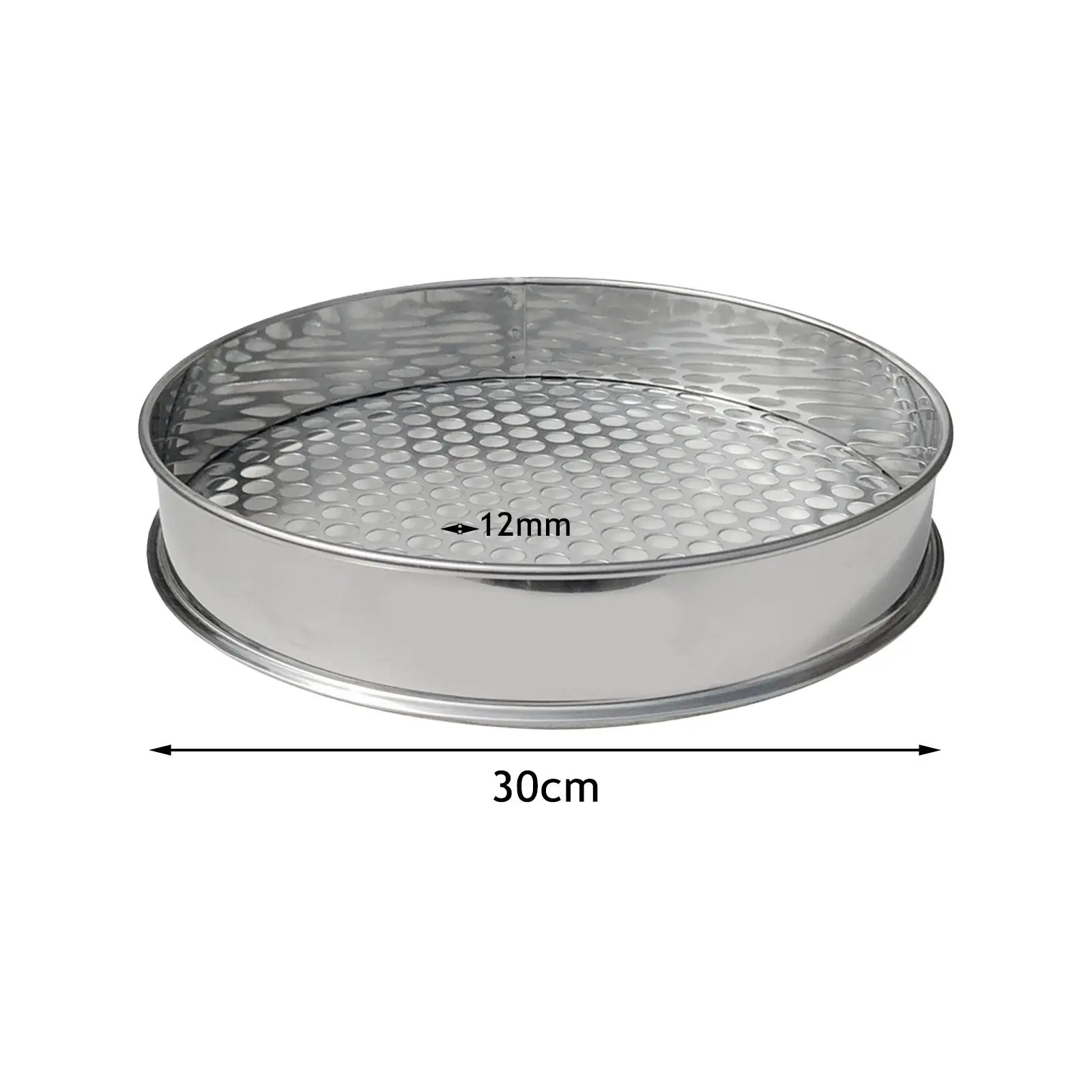 Garden Shovel Stainless Steel Mesh Sieve Soil Sifter Round Hole Gardening Tool for Balcony Planting