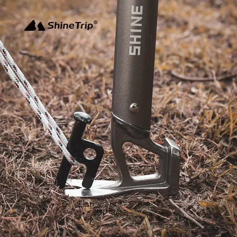 ShineTrip-martillos para acampar, martillos de acero inoxidable, herramientas multifuncionales para exteriores, punta de tierra de aluminio ultraligera portátil