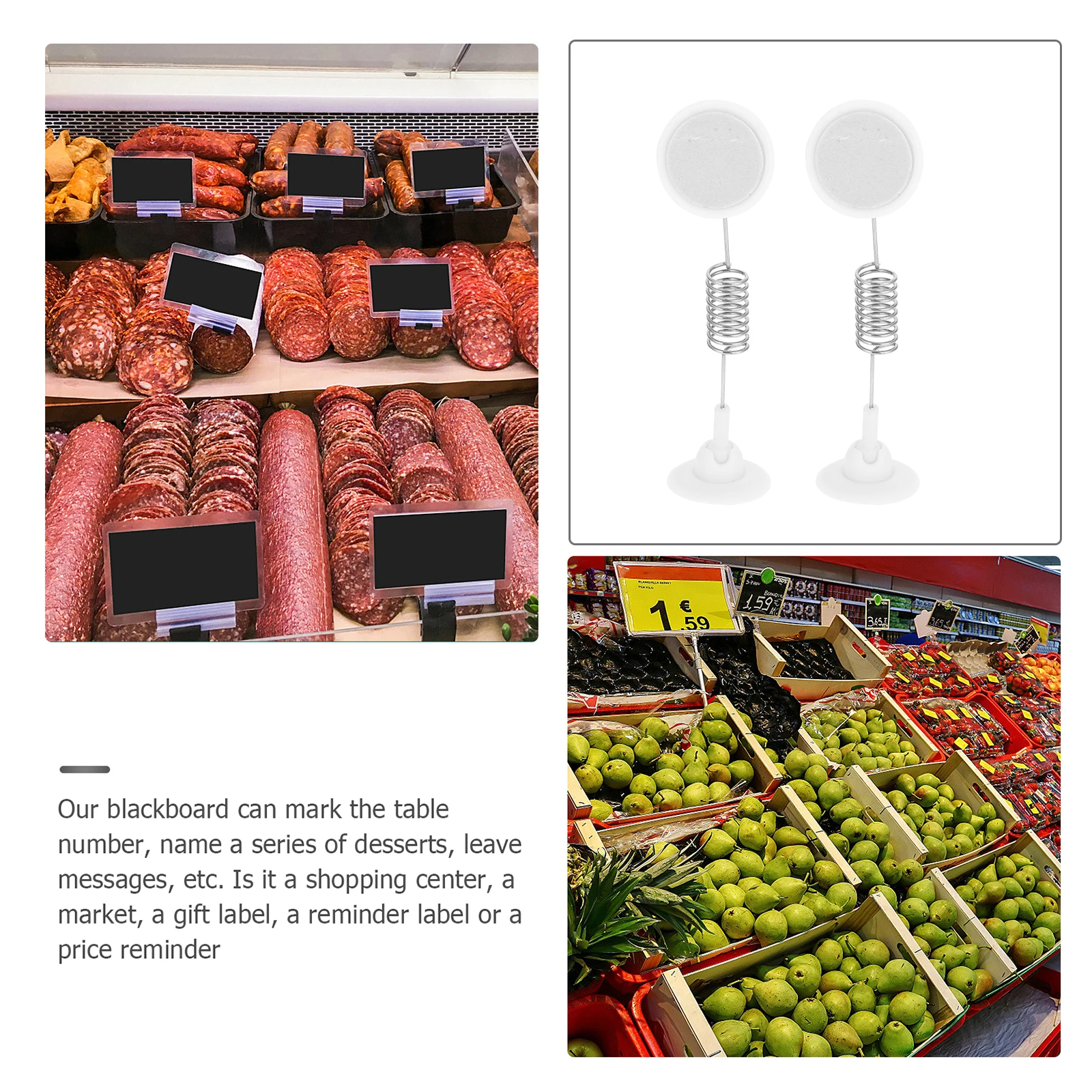 

10 Pcs Double-headed Sticky Clip Clamp Display Sign Holders Show Rack Clips Label Merchandise