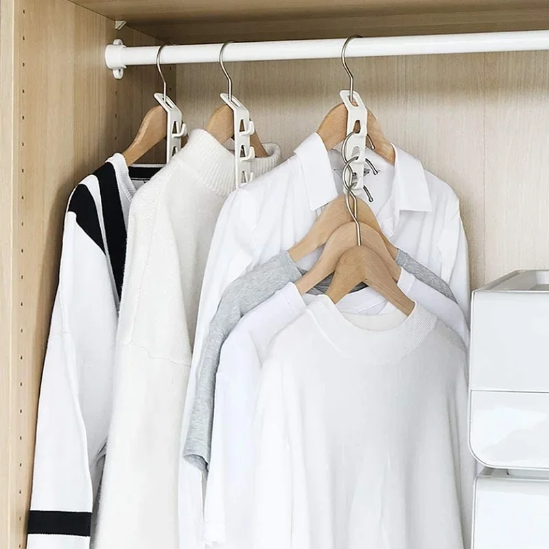 Cascading Clothes Hanger Hooks,Space Saving Series Multi-Function Multi-Layer Cabinet Clothes Connection Storage Clothes Rack