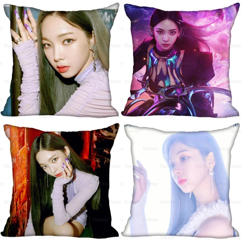 

Custom KPOP KARINA Pillow Cover Bedroom Home Office Decorative Pillowcase Square Zipper Pillow Cases Satin Soft No Fade 0512