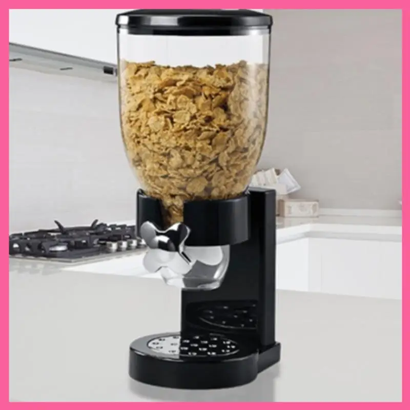 

Food Jar Dispenser Good Sealing High Capacity Dry Food Dispenser Cereals Jar Storage Grains Cereal Bucket Durable Black