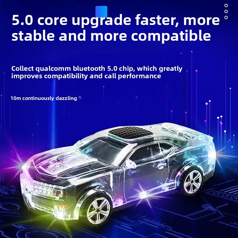 Car Shape Handsfree Wireless Bluetooth Speaker 3W Mini Portable Support FM Radio USB TF Card - Image 3